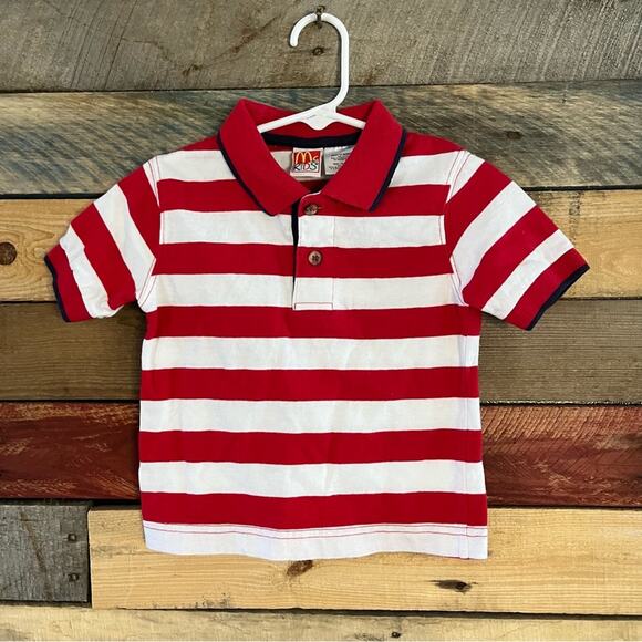 McKids‎ Red And White Stripe Polo Size 12 Months - Picture 1 of 8